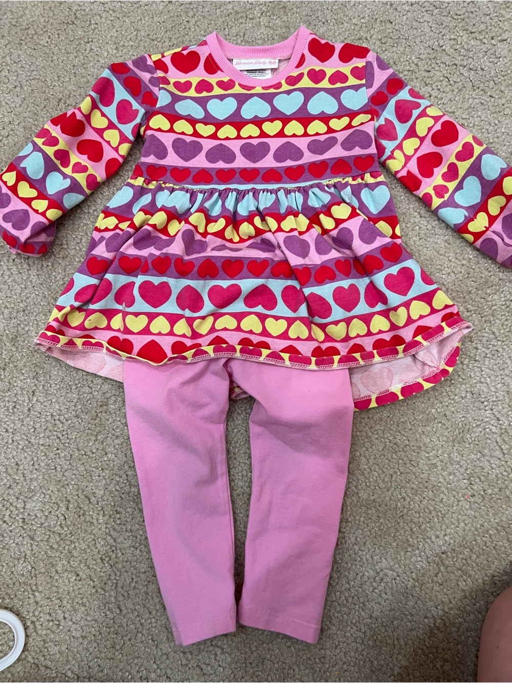 Heart print pant set